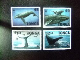 TONGA 1996 WWF Faune BALEINE Whales Yvert 1040 / 43 ** SG 1337 / 40 ** MNH - Tonga (1970-...)