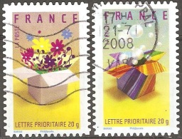 France - 2007 - Timbres De Message - YT 4084 Et 4085 Oblitérés - Used Stamps
