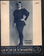 Catalogue DISQUES: LA VOIX DE SON MAITRE Mai 1935 Fanny Heldy En Couv (PPP2773) - Altri & Non Classificati