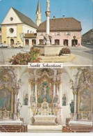 40675- BAD AIBLING- SPA TOWN, ST SEBASTIAN CHURCH, SQUARE, ALTAR - Bad Aibling