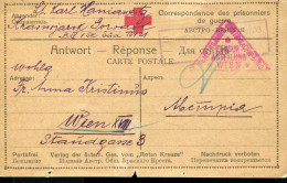 RUSSIA WWI POW CARD KRASNOJARSK CAMP TO WIEN - Briefe U. Dokumente