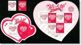 Collection Taiwan 2013 Valentine Day Stamps S/s & Mini Sheet Love Heart Rose Flower Heart-shaped Number Code Unusual - Colecciones & Series