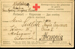 RUSSIA WWI POW CARD BALAKHNA CAMP TO WIEN RARE ! - Autres & Non Classés