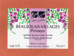 ETIQUETTE VI N Beaujolais-Villages Primeur Controlée IMPORTE Mise En Bouteille ParTHOMAS LA CHEVALIERE (Beaujeu) - Beaujolais