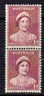 Australia GVI 1937-48 1d Maroon Coil Pair, MNH (SG 181a) - Mint Stamps