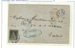 GRANDUCATO DI TOSCANA - # 8b - DA FIRENZE PER PARIGI - ANNO 1855 - VIA MARE - Tuscany