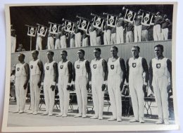 VIGNETTE JEUX OLYMPIQUES J.O BERLIN OLYMPIA 1936 PET CREMER DUSSELDORF BILD 46 GYMNASTIQUE EQUIPE ALLEMANDE - Trading Cards