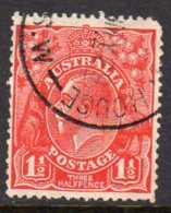 Australia 1926-30 1½d Red George V Head, Wmk. Multiple Crown Over A, Used (SG 97) - Gebruikt