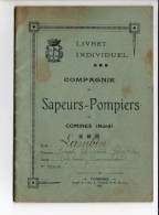 Pompier - Sapeurs Pompiers De Comines 59 / Livret Individuel Du Capitaine Commandant Lambin Joseph 1921 - Pompiers