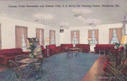 Lounge Interior Cadet Recreation & Athletic Club U S Naval Air Training Station Pensacola Florida Curteich - Pensacola