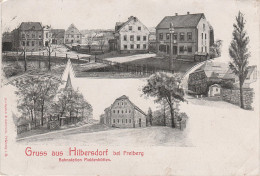 Litho AK Gruss Hilbersdorf Gasthof Laden Bei Freiberg Muldenhütten Bahnhof Klingenberg Colmnitz Bobritzsch Naundorf - Klingenberg (Sachsen)