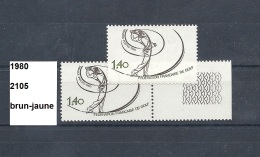 Variété De 1980 Neuf** Y&T N° 2105 Nuance De Couleur - Unused Stamps