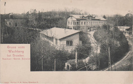 AK Gruss Wachberg Hotel Restaurant Gasthaus Eisenbahn Zug Strecke Bei Dresden Wachwitz Loschwitz Pillnitz Weisser Hirsch - Pillnitz