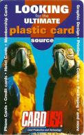 CARTE-PUBLICITAIRE-USA-CARDUSA-PERROQUETS-Plastic Epais-TB E- - Parrots