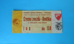 FC RED STAR Belgrade : SL BENFICA Lisboa Portugal - 1984. UEFA CHAMPIONS LEAGUE Football Soccer Ticket Futebol Bilhete - Match Tickets