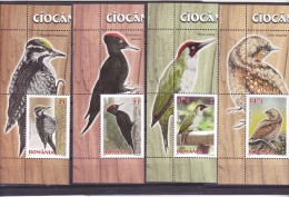 WOODEPECKERS 2016 MNH ** FULL SET + LABELS, ROMANIA. - Pics & Grimpeurs