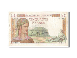 Billet, France, 50 Francs, 50 F 1934-1940 ''Cérès'', 1934, 1934-12-27, TB+ - 50 F 1934-1940 ''Cérès''