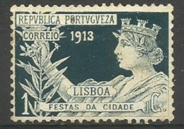 PortuGaL - 1913 Lisbon Tax Stamp 1c Unused No Gum  Mi T25  Sc RA3 - Unused Stamps