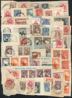 98 Fragments With Definitive And Commemorative Stamps, Varied Postmarks, VF! - Lots & Serien