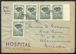 GJ.1311A, Block Of 3 Along Marginal Pair On A Registered Cover Sent From Mar Del Plata To Germany On 5/JUN/66, VF! - Sonstige & Ohne Zuordnung