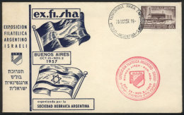 JUDAICA: GJ.1084, Used On A Commemorative Envelope Of The Argentino-Israeli Philatelic Expo Of 25/OC/57, VF! - Sonstige & Ohne Zuordnung