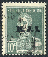 GJ.425a, 10c. San Martín W/o Period, Double M.J.I. Overprint, Used, VF! - Dienstmarken
