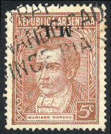 GJ.345a, 5c. Moreno Typographed, With Inverted M.I. Overprint, Used, Minor Defects, Very Rare! Catalog Value US$75. - Dienstmarken
