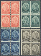 GJ.35 + 37/39, Values Of 1, 5, 10 And 30c., Perforation 11½, In Blocks Of 4, Mint Original Gum (2 Values... - Dienstmarken