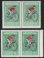 GJ.1258a, 2 Pairs In Different Green Shades And With Shifted Red Impression, Mint, VF! - Luftpost