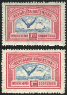 GJ.648, 2 Examples Printed On Austrian And English Papers With Sun Watermark (8.5 Mm And 9.5 Mm, Respectively),... - Luftpost