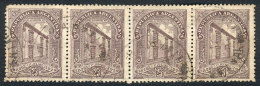 GJ.625, 25c., Horizontal Strip Of 4 With "slanted Line Below 25" Variety, Used, Very Nice! - Sonstige & Ohne Zuordnung