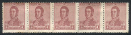GJ.461, 4c. Unwatermarked, Peforation 13¼ X 12½, Strip Of 5, One Stamp With "period After The 4"... - Sonstige & Ohne Zuordnung
