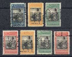 GJ.235O/238O, Liberty Seated 1$, 5$, 10$ And 20$, Group Of 7 Stamps Perforated INUTILIZADO Bulk Cancel. Catalog... - Sonstige & Ohne Zuordnung