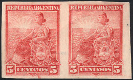 GJ.222P, 5c. Seated Liberty, Imperforate Pair, Mint Lightly Hinged, VF! Catalog Value US$10. - Sonstige & Ohne Zuordnung