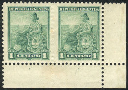 GJ.218PV, Perf 11½, Marginal Horizontal Pair Imperforate Between (blind Perforations), MNH, Very Fine! - Sonstige & Ohne Zuordnung