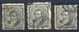 GJ.95, 40c. Moreno, Lot Of 3 Used Stamps. Catalog Value US$9 - Sonstige & Ohne Zuordnung