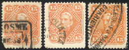 GJ.88, 3 Used Examples Of Corrientes: Rectangular Datestmap Of SAN COSME (stamp With Defect), Circular Datestamp Of... - Sonstige & Ohne Zuordnung