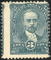 GJ.83, 3c. Juárez Celman, Perforation With Rightward Shift, Mint Lightly Hinged, Very Light Staining, Very... - Sonstige & Ohne Zuordnung