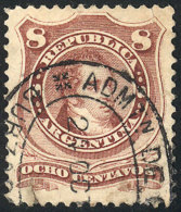 GJ.54A, Claret, Type II, With Double Ellipse Cancel Of "Admon. De Correos De Burzaco Bs.As.", Extremely Rare And... - Sonstige & Ohne Zuordnung