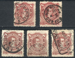 GJ.54 + 54B, 5 Used Examples With Cancels Of Buenos Aires: Rectangular Of Centro Norte, And Circular Datestamps: A,... - Sonstige & Ohne Zuordnung