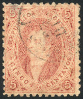 GJ.20, 5c. 3rd Printing Perforated, Dun Red, Used, Thinned, Very Good Front! - Gebraucht