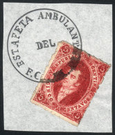 GJ.26, 5 C. 5th Printing, Carmine, With Estafeta Ambulante Del F.C. De La Ensenada Cancel (reconstructed), VF... - Gebraucht