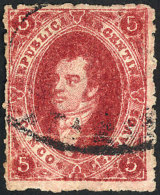 GJ.26, 5c. 5th Printing, Worn Impression, Dark Carmine, Used, Very Handsome! Catalog Value US$25. - Gebraucht