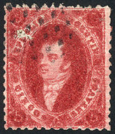 GJ.26, 5 C. 5th Printing, Carmine, With Unprinted Area Variety, With 10x13 Dotted Cancel Of Corrientes, VF! - Gebraucht