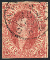 GJ.25, 5 C. 4th Printing, Dark Rose, With Double Circle Cancel Of BUENOS AIRES "C" Of 19/AP/66, One Margin... - Gebraucht