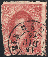 GJ.25, 5c. 4th Printing, Worn Impression, Dark Rose, Used With Double Circle Datestamp Of Buenos Aires In Black,... - Gebraucht