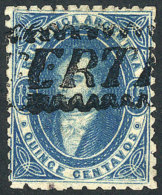 GJ.24, 15 C. Worn Impression, Blue, With Framed Straightline CÓRDOBA Cancel In Black, Retouched Perforation,... - Gebraucht