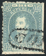 GJ.23, 10 C. Semi-clear Impression, Blue-green, Thin Paper, With Framed Straightline CÓRDOBA Cancel In... - Gebraucht