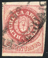 GJ.10, 5 C. Without Accent, Carminish Rose, With Ellipse Cancel Of "Correo De Gualeguaychú" In Black, Signed... - Gebraucht