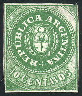 GJ.8B, 10c. With Accent, Dark Green, Wear At Right, 2 Margins Touching, Good Opportunity At Low Start! - Ungebraucht